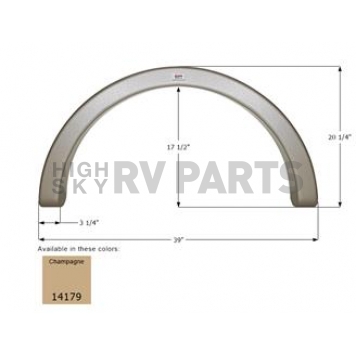 Icon Fender Skirt For R-Vision Brands 39 Inch 20-1/4 Inch Champagne 14179
