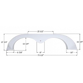 Icon Fender Skirt For R-Vision  Status 73-1/2 Inch 16-3/4 Inch  White 14180