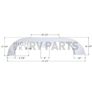 Icon Fender Skirt For R-Vision  Status 73-1/2 Inch 16-3/4 Inch  White 14180