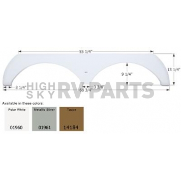 Icon Fender Skirt For Thor  Jazz 68-3/4 Inch 13-1/4 Inch Taupe 14184