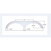 Icon Fender Skirt For Thor  Crossroads/ Kingston 71-1/2 Inch 13-3/4 Inch  White 14186