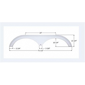 Icon Fender Skirt For Thor  Crossroads/ Kingston 71-1/2 Inch 13-3/4 Inch  White 14186