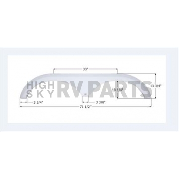Icon Fender Skirt For Thor  Crossroads/ Kingston 71-1/2 Inch 13-3/4 Inch  White 14186
