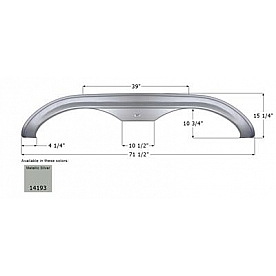 Icon Fender Skirt For Holiday Rambler  Presidential 71-1/2 Inch 15-1/4 Inch Metallic Silver 14193