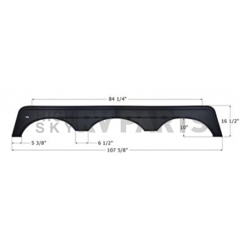 Icon Fender Skirt For Forest River  Wildwood 107-5/8 Inch 16-1/2 Inch Black 14194