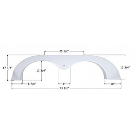 Icon Fender Skirt For R-Vision  Status 73-1/2 Inch 17-3/4 Inch  White 14199