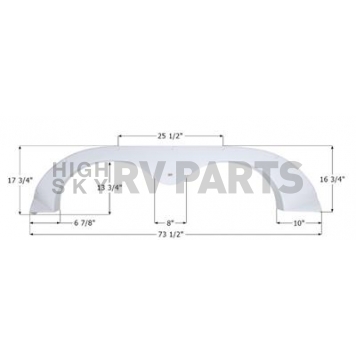 Icon Fender Skirt For R-Vision  Status 73-1/2 Inch 17-3/4 Inch  White 14199