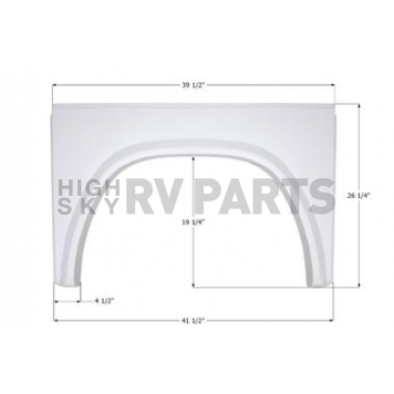 Icon Fender Skirt For Damon  Intruder 41-1/2 Inch 26-1/4 Inch  White 14261