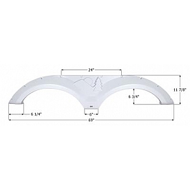 Icon Fender Skirt For Forest River s 69 Inch 11-7/8 Inch  White 14263