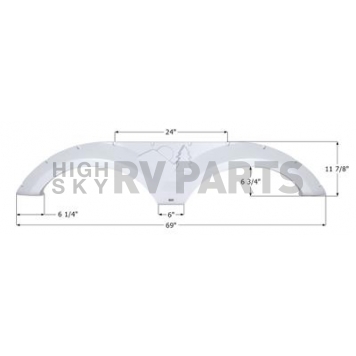Icon Fender Skirt For Forest River s 69 Inch 11-7/8 Inch  White 14263