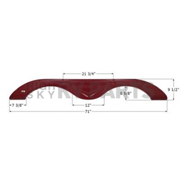 Icon Fender Skirt For R-Vision  Trail-lite 71 Inch 9-1/2 Inch Purple Red 14264