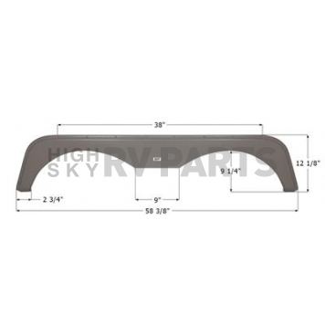 Icon Fender Skirt For Forest River  Shamrock 58-3/8 Inch 12-1/8 Inch Mauve Gray 14270