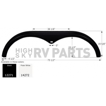 Icon Tandem Fender Skirt - Pace America -  White - 14272