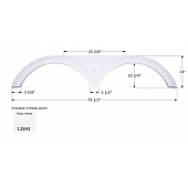 Icon Fender Skirt For Keystone s 70-1/2 Inch 14 Inch  White 12842