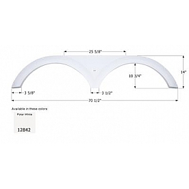 Icon Fender Skirt For Keystone s 70-1/2 Inch 14 Inch  White 12842