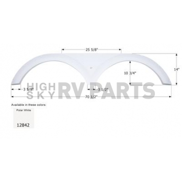 Icon Fender Skirt For Keystone s 70-1/2 Inch 14 Inch  White 12842