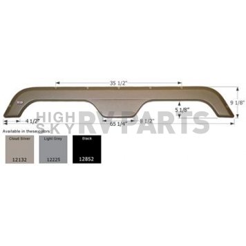 Icon Fender Skirt R-Vision 65-1/4 Inch 9-1/8 Inch Black 12852
