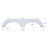 Icon Fender Skirt Universal Replacement To Fit By Dimension 71-3/4 Inch 13-1/4 Inch  White 12859