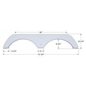 Icon Fender Skirt Universal Replacement To Fit By Dimension 71-3/4 Inch 13-1/4 Inch  White 12859