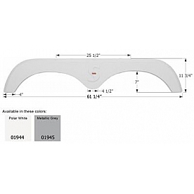 Icon Fender Skirt For Forest River  Surveyor 61-1/4 Inch 11-3/4 Inch Metallic Gray 01945