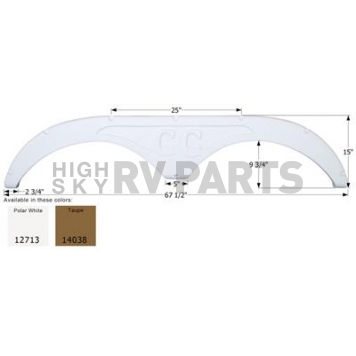 Icon Fender Skirt For Forest River  Cedar Creek 67-1/2 Inch 15 Inch Taupe 14038