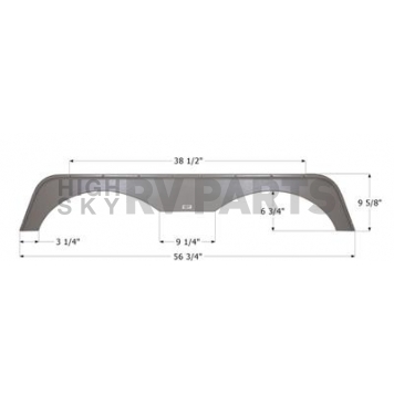 Icon Fender Skirt For Forest River  Rockwood Mini Lite 56-3/4 Inch 9-5/8 Inch Mauve Gray 14059