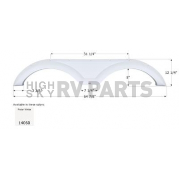 Icon Fender Skirt For Gulf Stream s 64-7/8 Inch 12-1/4 Inch  White 14060