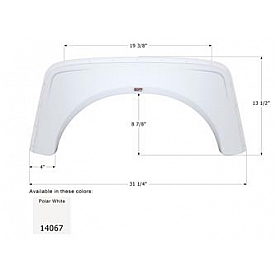 Icon Fender Skirt For Models Of Aliner Campers Including XL 31-1/4 Inch 13-1/2 Inch  White 14067