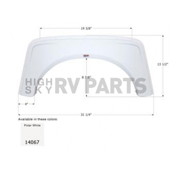Icon Fender Skirt For Models Of Aliner Campers Including XL 31-1/4 Inch 13-1/2 Inch  White 14067