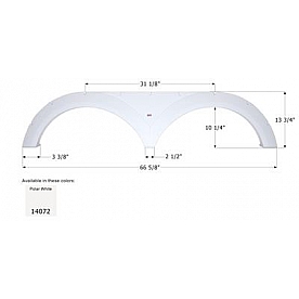 Icon Fender Skirt For Heartland Rands Including Focus 66-5/8 Inch 13-3/4 Inch  White 14072