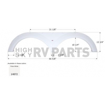 Icon Fender Skirt For Heartland Rands Including Focus 66-5/8 Inch 13-3/4 Inch  White 14072