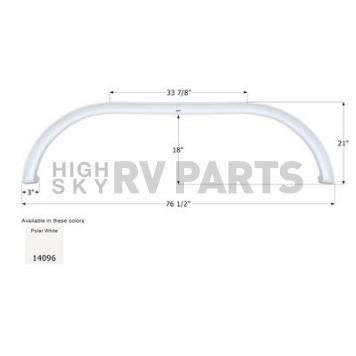 Icon Fender Skirt For Ragen s 76-1/2 Inch 21 Inch  White 14096
