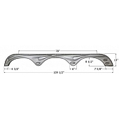 Icon Fender Skirt For Forest River  Stealth Evo 109-1/2 Inch 13 Inch Metallic Silver 14104