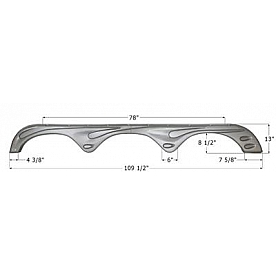 Icon Fender Skirt For Forest River  Stealth Evo 109-1/2 Inch 13 Inch Metallic Silver 14104