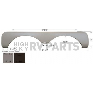 Icon Fender Skirt For Forest River  Rockwood 64-1/4 Inch 13 Inch Mauve Gray 12915