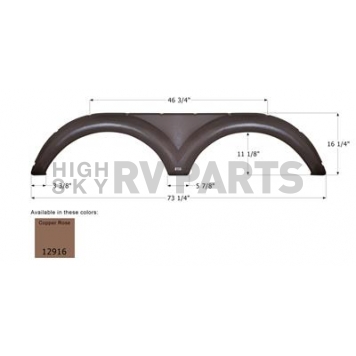 Icon Fender Skirt For Keystone  Cambridge 73-1/4 Inch 16-1/4 Inch Copper Rose 12916