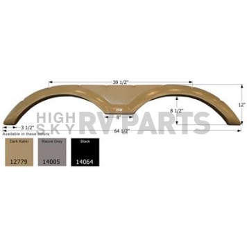 Icon Fender Skirt For Forest River  64-1/2 Inch 12 Inch Mauve Gray 14005