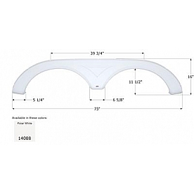 Icon Fender Skirt For Dutchmen  Kodiak 73 Inch 16 Inch  White 14008