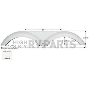 Icon Fender Skirt For Sunnybrook And Winnebago s 67 Inch 11-1/8 Inch  White 12646