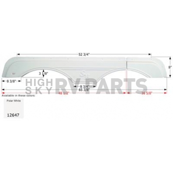 Icon Fender Skirt For Sunnybrook And Winnebago s 65-3/8 Inch 8 Inch  White 12647