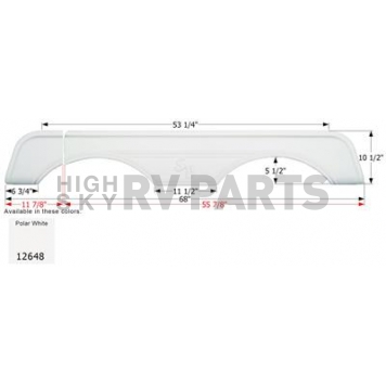 Icon Fender Skirt For Sunnybrook And Winnebago s 68 Inch 10-1/2 Inch  White 12648