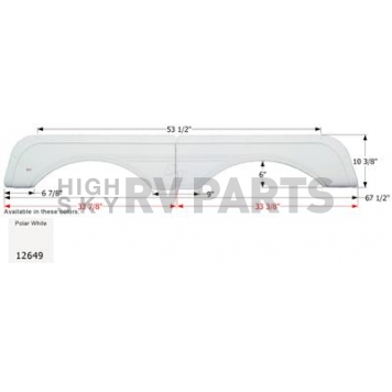Icon Fender Skirt For Sunnybrook And Winnebago s 67-1/2 Inch 10-3/8 Inch  White 12649