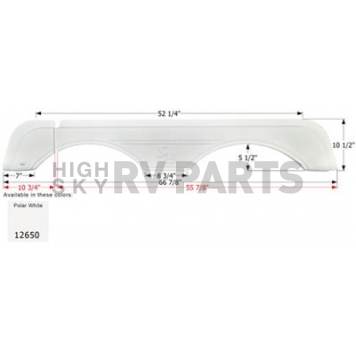 Icon Fender Skirt For Sunnybrook And Winnebago s 66-7/8 Inch 10-1/2 Inch  White 12650