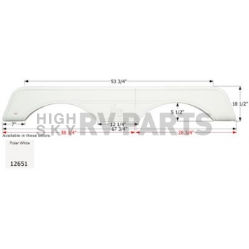 Icon Fender Skirt For Sunnybrook And Winnebago s 67-3/4 Inch 10-1/2 Inch  White 12651