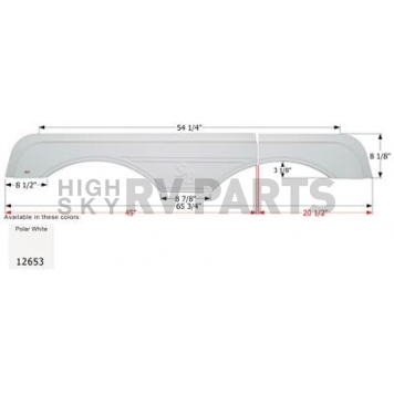 Icon Fender Skirt For Sunnybrook And Winnebago s 65-3/4 Inch 8-1/8 Inch  White 12653