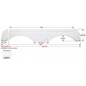 Icon Fender Skirt For Sunnybrook And Winnebago s 67 Inch 10-5/8 Inch  White 12654