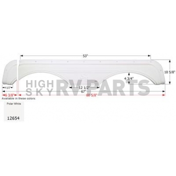 Icon Fender Skirt For Sunnybrook And Winnebago s 67 Inch 10-5/8 Inch  White 12654