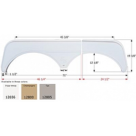 Icon Fender Skirt For Sunnybrook And Winnebago s 71 Inch 19-3/8 Inch  White 12656