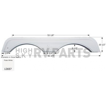 Icon Fender Skirt For Sunnybrook And Winnebago s 66-3/4 Inch 10-1/2 Inch  White 12657