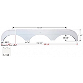 Icon Fender Skirt For Sunnybrook s 106-3/4 Inch 17-1/2 Inch  White 12658